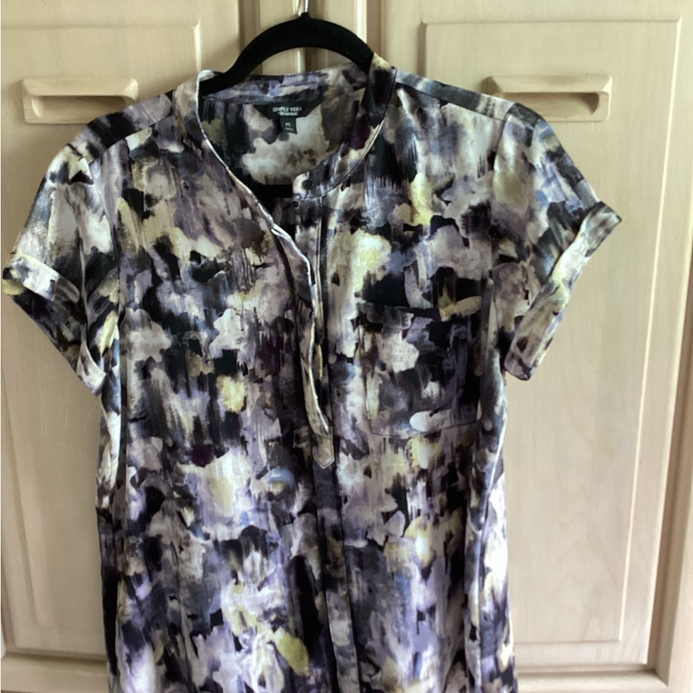 Vera by Vera Wang floral watercolor print blouse